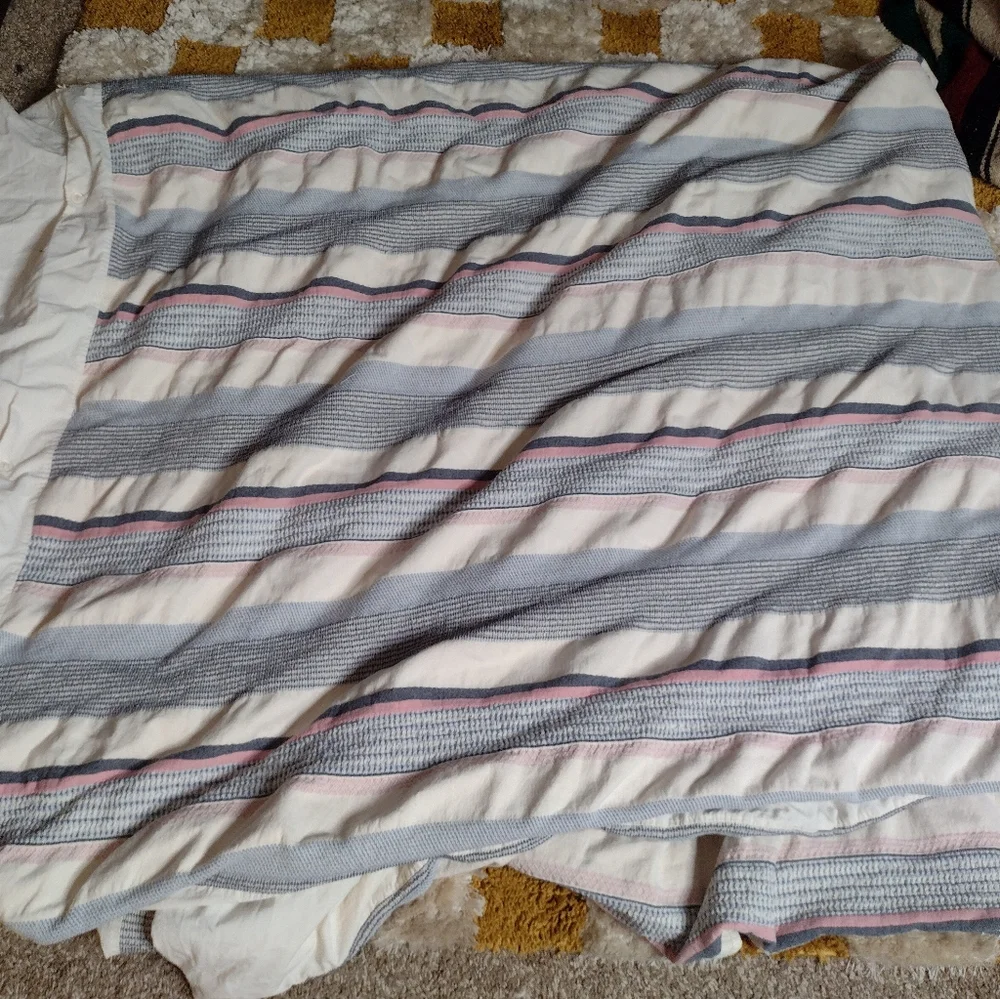 Anthropologie Camila Woven Striped Duvet Cover Queen Bohemian Boho